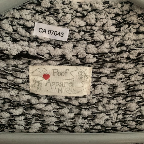 [M] Poof Apparel - Cozy Black and White Knit Cardigan - Picture 5 of 6